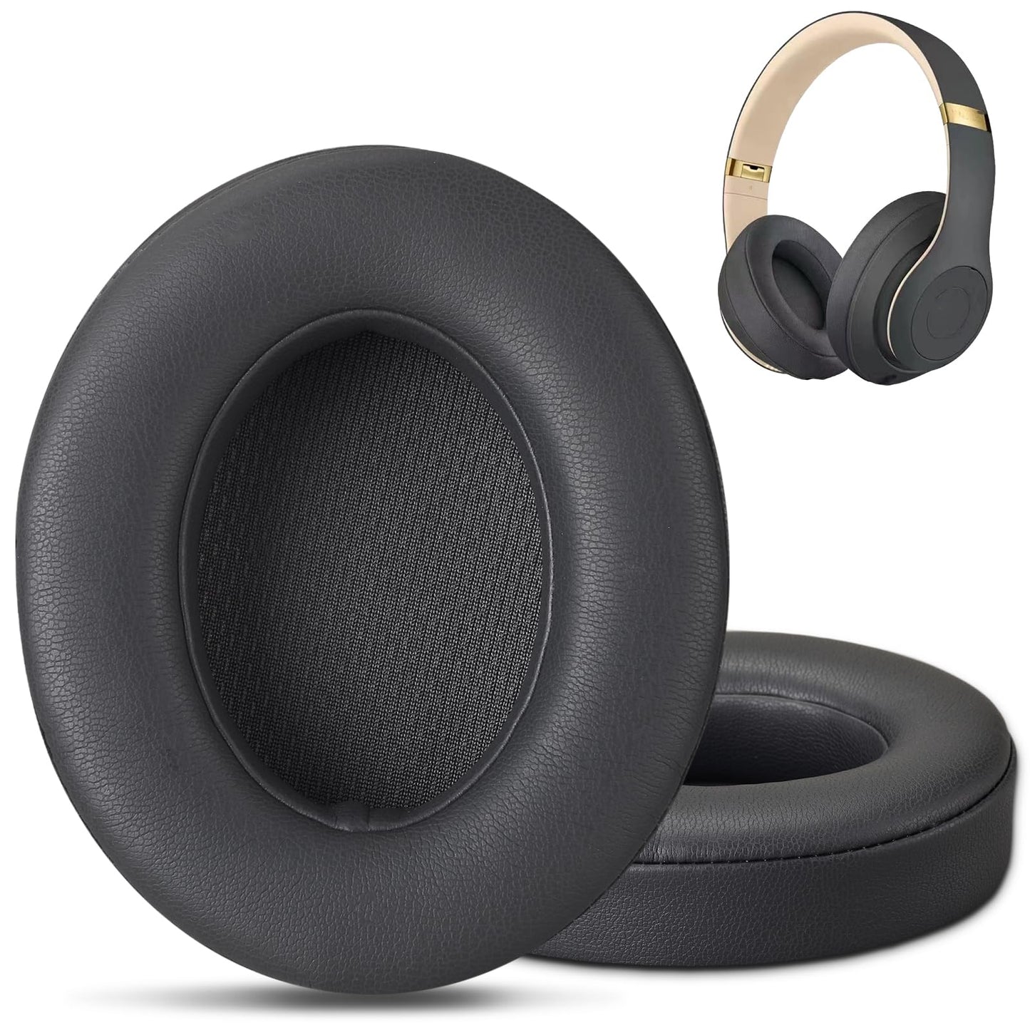Replacement for Beats Studio 3 Replacement Ear Pads Grey Beats Studio Wireless Replacement Ear Pads Earpads for Beats Studio 3 Beats Studio 2Beats Studio 3 Wireless Ear Cushions (Titanium Grey)
