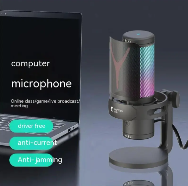 Dual-Interface Type-C USB Microphone with Real-Time Monitoring