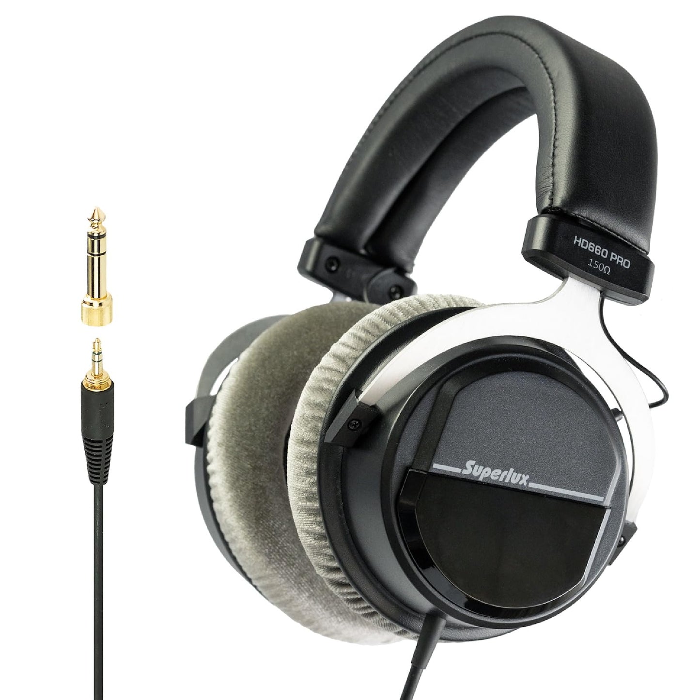 Superlux HD 660PRO 150 ohms Studio Recording Headphones Wired Professional Closed-Back Headphones with 40mm Neodymium Drivers and Solid Bass 3.5mm Jack for Recording Music Podcast and DJ Monitor