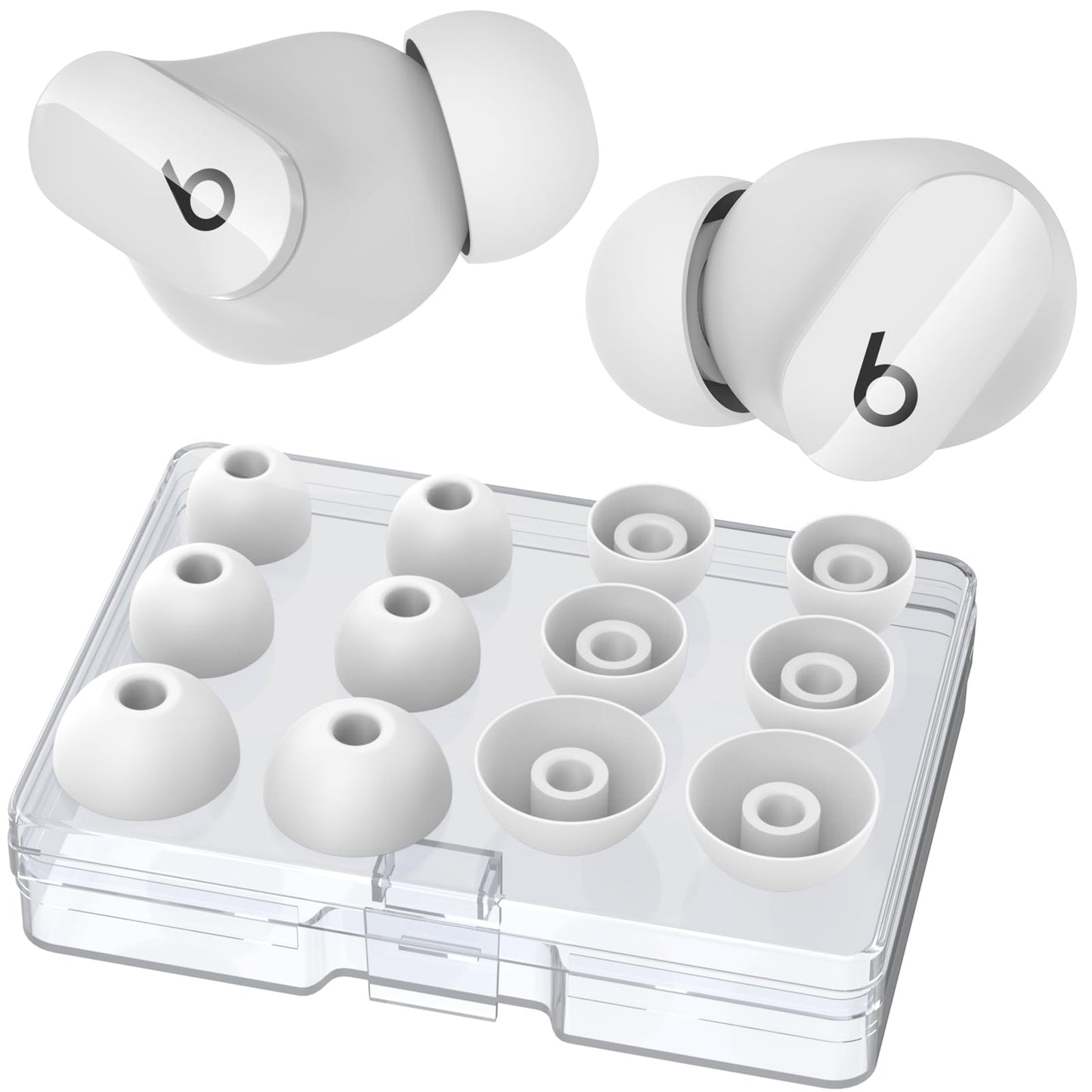 AhaStyle Ear Tips for Beats Studio Buds/Solo Buds/Fit Pro/Studio Buds +【Fit in The Charging Case】6 Pairs S/M/L Silicone Ear Covers Replacement Tips for Beats Solo Buds/Studio Buds+/Fit Pro/Studio Buds