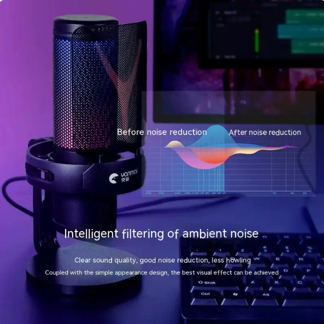 Dual-Interface Type-C USB Microphone with Real-Time Monitoring